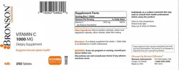 Label for Vitamin C 1000 mg