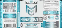 Label for Mag Glycinate 450 mg