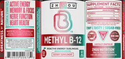 Label for Methyl B-12 Natural Cherry Flavor