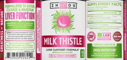 Label for Milk Thistle 450 mg