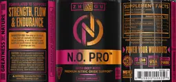 Label for N.O. Pro with Beet Root