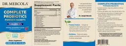 Label for Complete Probiotics Powder Packets Natural Raspberry Flavor