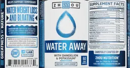 Label for Water Away with Dandelion & Potassium