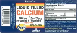 Label for Liquid Filled Calcium