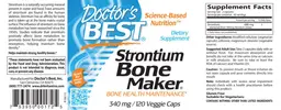 Label for Strontium Bone Maker 340 mg