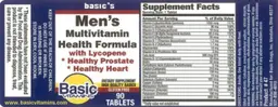 Label for Men's Multivitamin Health Formula with Lycopene