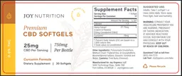 Label for Premium CBD Softgels Curcumin Formula