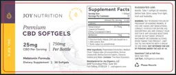 Label for Premium CBD Softgels Melatonin Formula