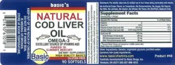 Label for Natural Cod Liver Oil