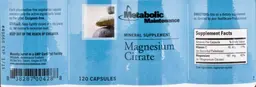 Label for Magnesium Citrate