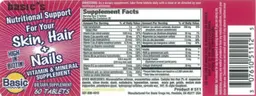 Label for Nutritional Support for Your Skin, Hair + Nails