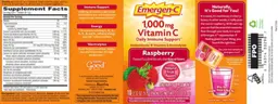 Label for 1,000 mg Vitamin C Raspberry