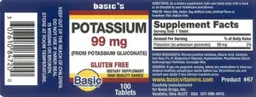 Label for Potassium 99 mg