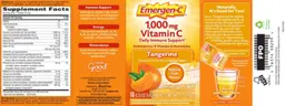 Label for 1,000 mg Vitamin C Tangerine