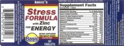 Label for Stress Formula with Zinc