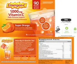 Label for 1,000 mg Vitamin C Super Orange