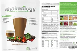 Label for Shakeology Vegan Cafe Latte Flavored