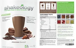 Label for Shakeology Vegan Chocolate Flavored