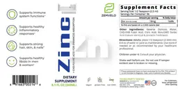 Label for Zinc