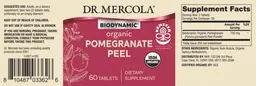 Label for Biodynamic Organic Pomegranate Peel