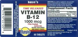 Label for Vitamin B-12 1000 mcg Time Released