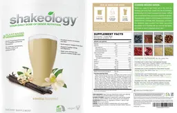 Label for Shakeology Vegan Vanilla Flavored