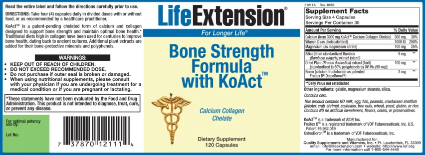 Label for Bone Strength Formula With KoAct