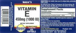 Label for Vitamin E 450 mg (1000 IU)
