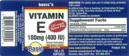 Label for Vitamin E 180 mg (400 IU)