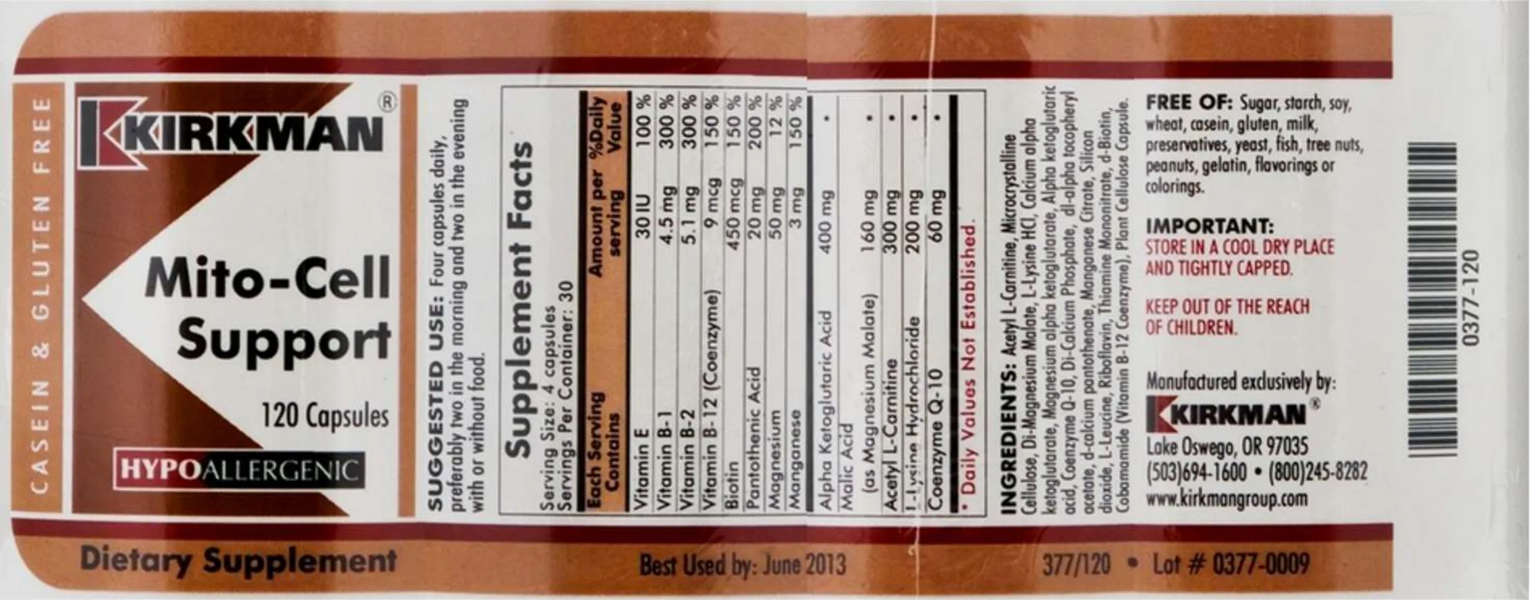 Label for Mito-Cell Support
