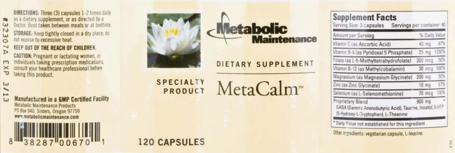 Label for MetaCalm