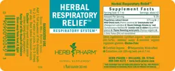 Label for Herbal Respiratory Relief
