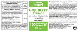 Label for Goji Berry Extract 500 mg