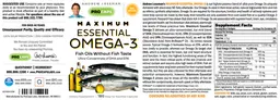 Label for Maximum Essential Omega-3 Natural Orange
