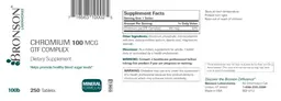 Label for Chromium 100 mcg GTF Complex