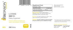 Label for L-Lysine 500 mg