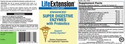 Label for Enhanced Super Digestive Enzymes With Probiotics