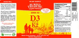 Label for D3 2000 IU plus K2