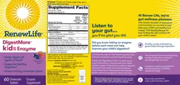 Label for DigestMore Kids Enzyme Berry Blast Flavor