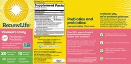 Label for Women's Daily 2-in-1 Prebiotics + Probiotics 20 Billion