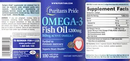 Label for Omega-3 Fish Oil 1200 mg