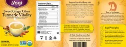 Label for Sweet Ginger Citrus Turmeric Vitality