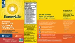 Label for Ultimate Flora Everyday Go-Pack Probiotic 15 Billion
