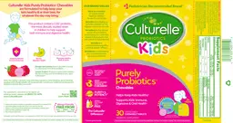 Label for Purely Probiotics Chewables Bursting Berry Flavor!