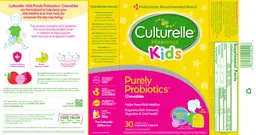 Label for Purely Probiotics Chewables Bursting Berry Flavor!