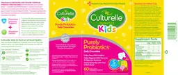 Label for Purely Probiotics Daily Chewables Bursting Berry Flavor!