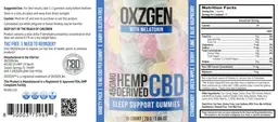 Label for Hemp Derived CBD Sleep Support Gummies 450 mg