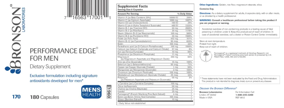 Label for Performance Edge For Men