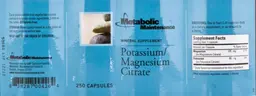 Label for Potassium/Magnesium Citrate