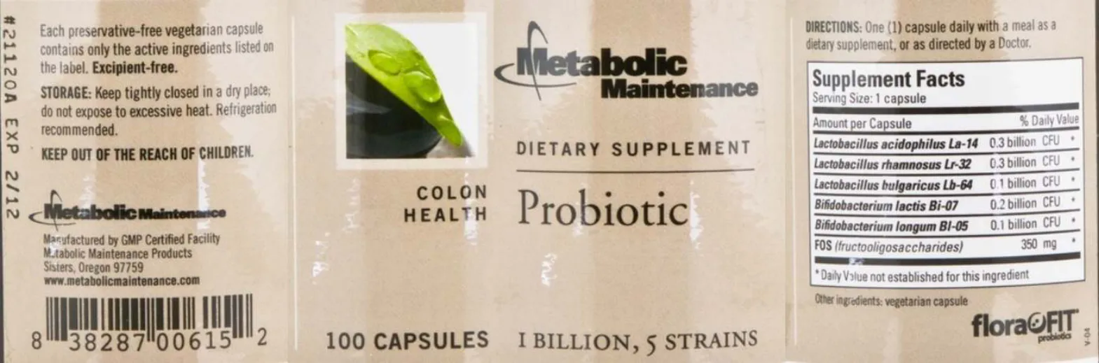 Label for Probiotic